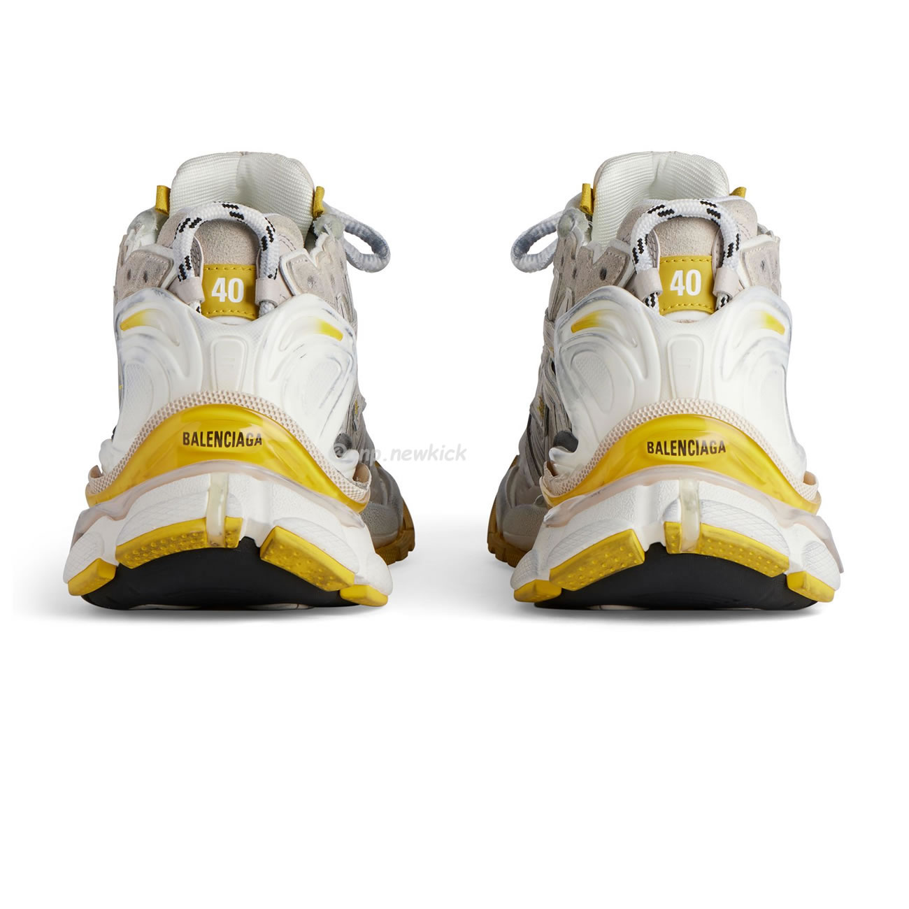 Balenciaga Runner Nylon Grey White Yellow Womens 772774 W3rny 9170 (9) - newkick.org